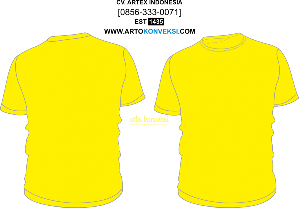 Detail Kaos Polos Kuning Depan Belakang Untuk Desain Nomer 11