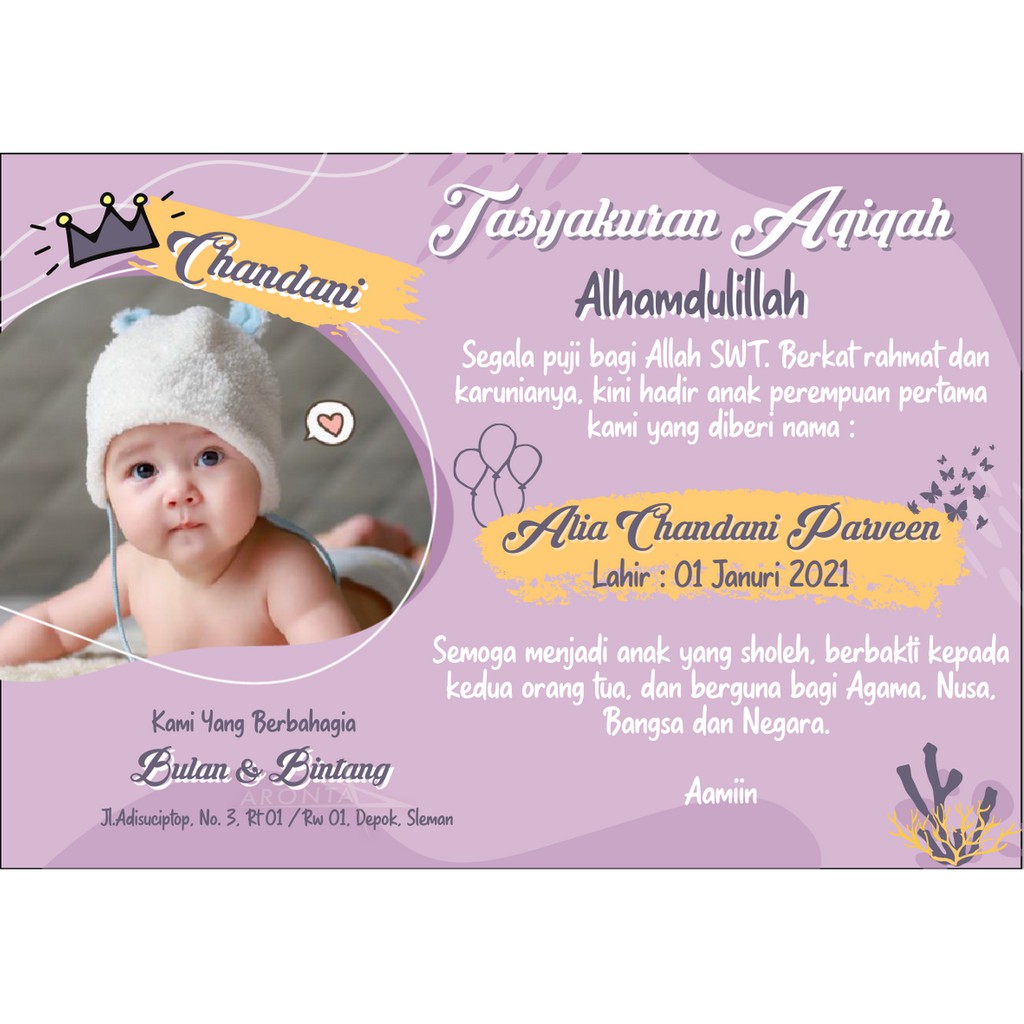 Detail Kartu Ucapan Aqiqah Word Nomer 15