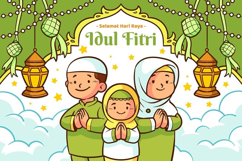 Detail Kartu Ucapan Idul Fitri Kartun Nomer 6