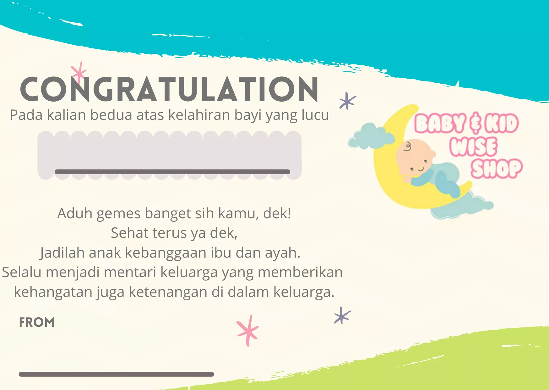 Detail Kartu Ucapan Selamat Kelahiran Bayi Nomer 7