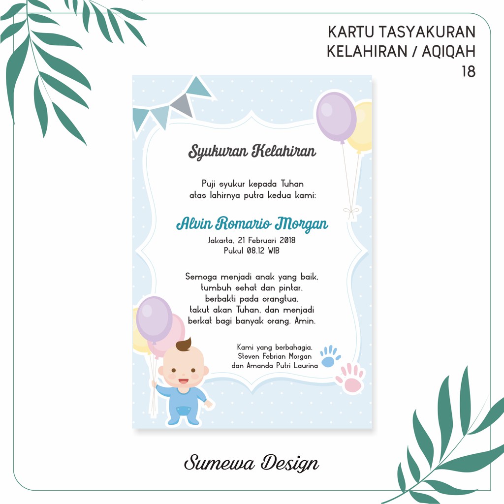 Detail Kartu Ucapan Syukur Kelahiran Bayi Nomer 8