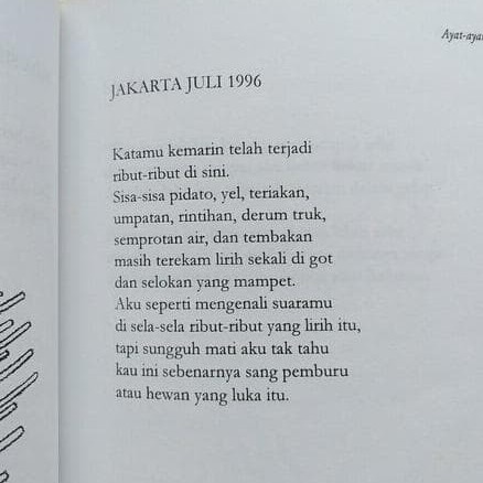 Detail Karya Puisi Sapardi Djoko Damono Nomer 12