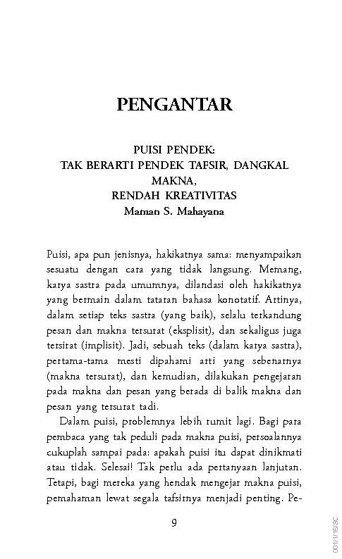 Detail Kata Pengantar Buku Puisi Nomer 8