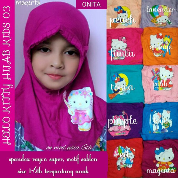 Detail Kerudung Anak Hello Kitty Nomer 45