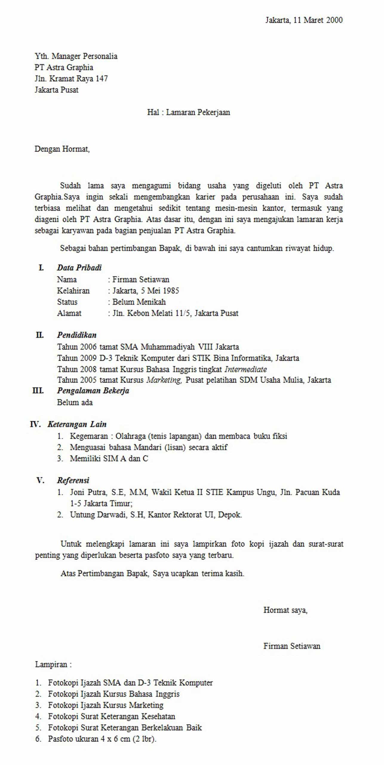 Detail Kesimpulan Surat Lamaran Kerja Nomer 19