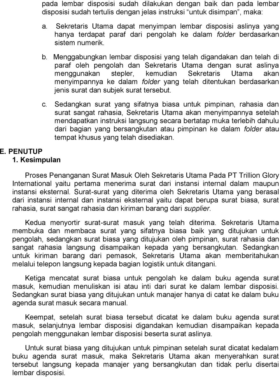 Detail Kesimpulan Surat Masuk Nomer 9