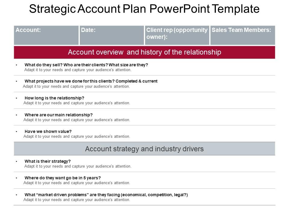 Detail Key Account Plan Template Ppt Nomer 11