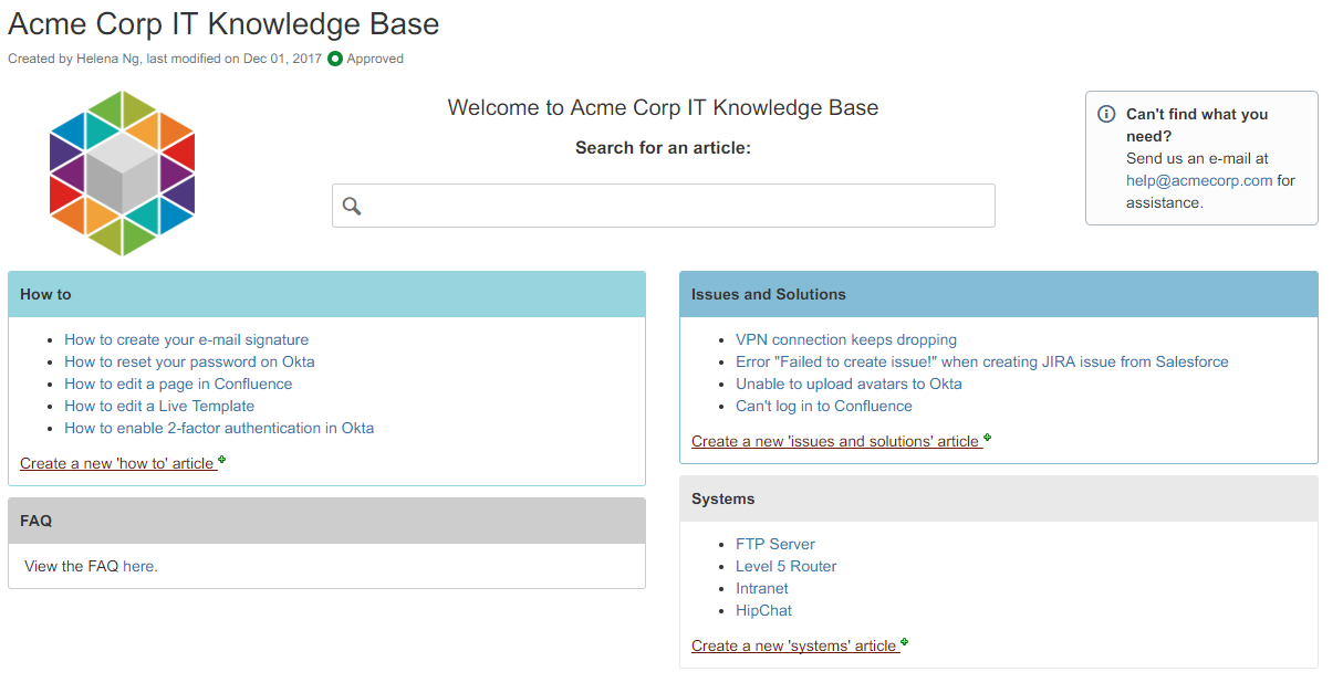 Detail Knowledge Base Article Template Nomer 28