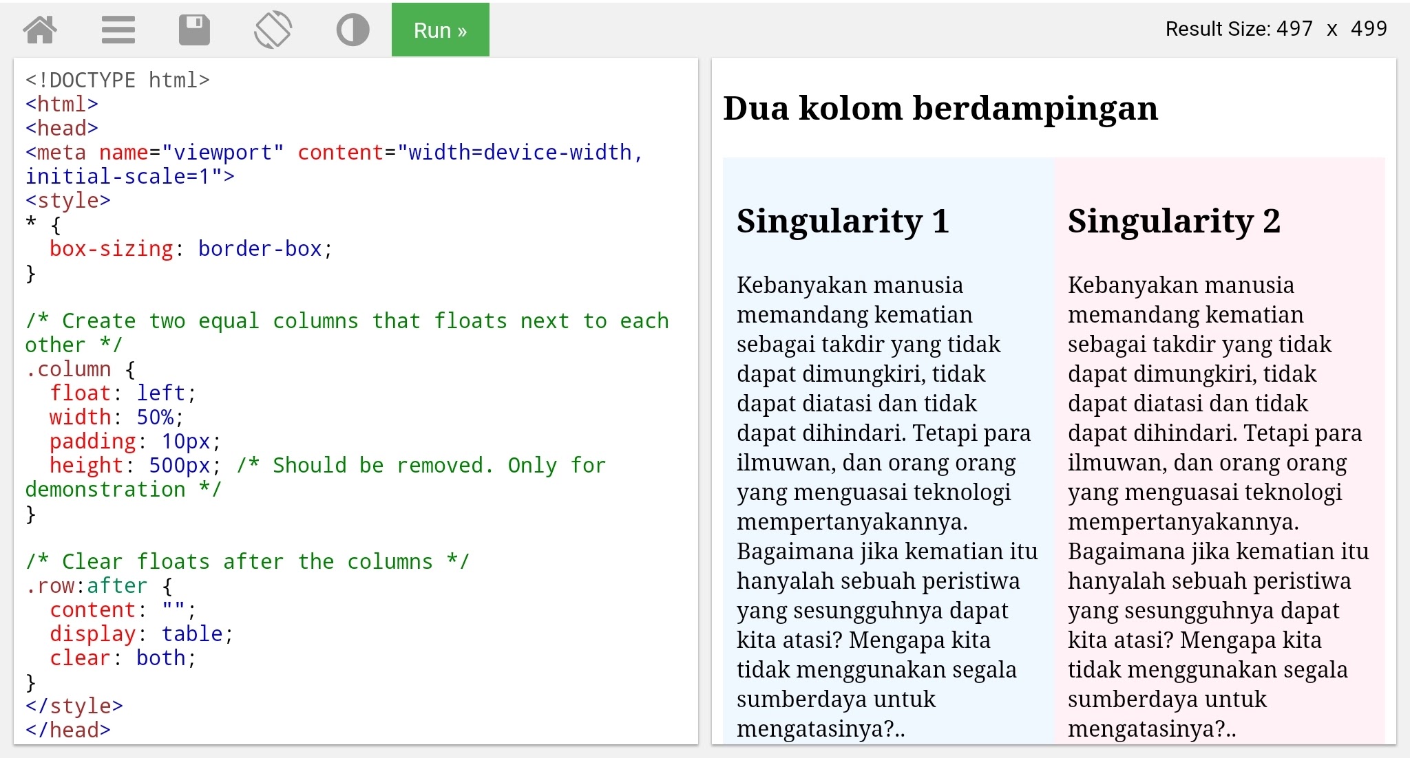 Kode Html Untuk Membuat Gambar Menjadi 2 Kolom - KibrisPDR