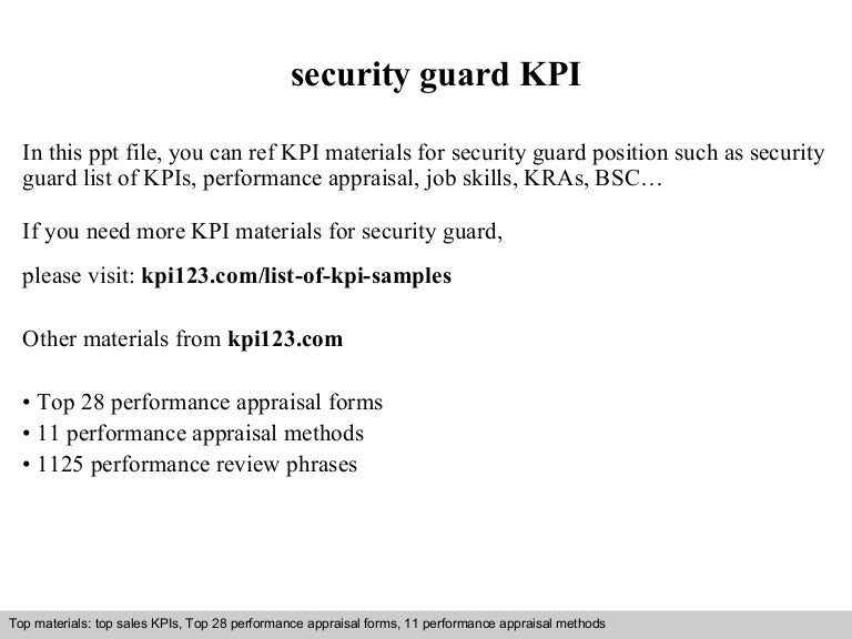 Kpi Template For Security Guards - KibrisPDR