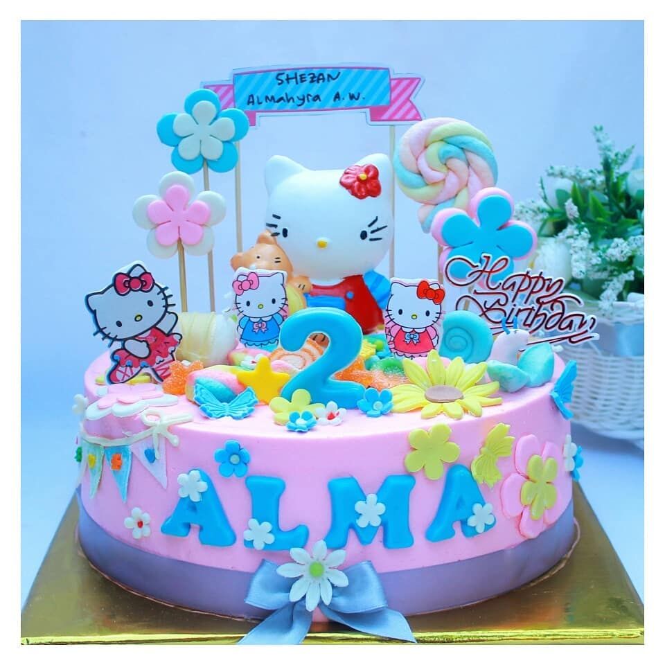 Detail Kue Ulang Tahun Gambar Hello Kitty Terbaru Nomer 27