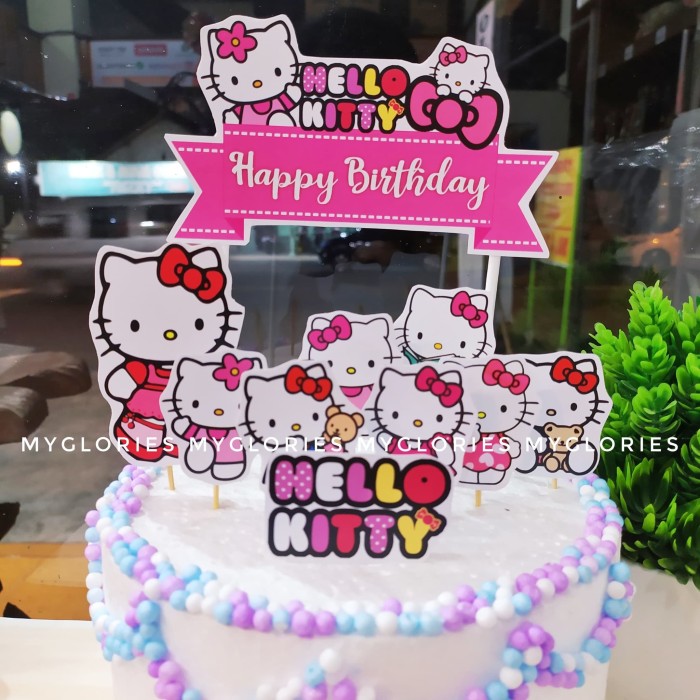 Detail Kue Ulang Tahun Gambar Hello Kitty Terbaru Nomer 36