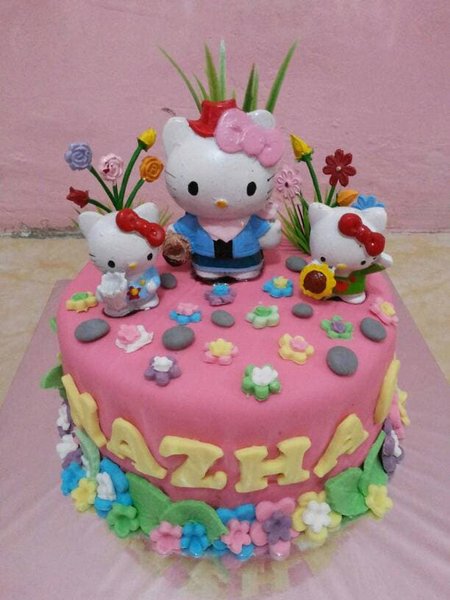 Detail Kue Ulang Tahun Gambar Hello Kitty Terbaru Nomer 53