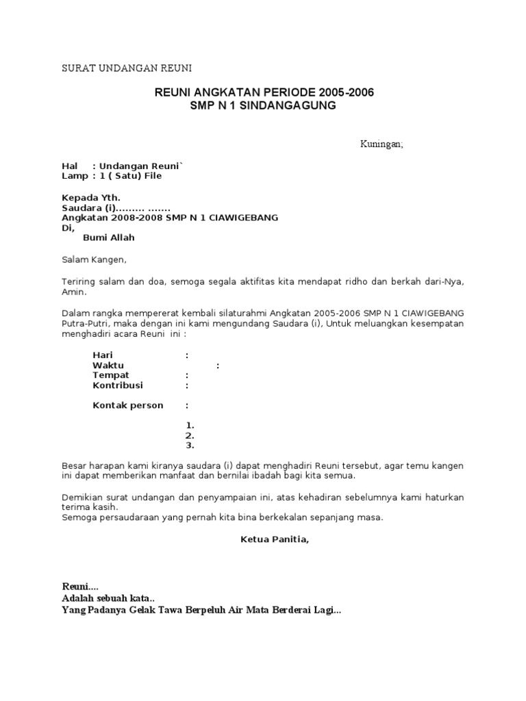 Detail Kumpulan Proposal Reuni Smp Nomer 24