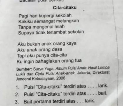 Detail Kumpulan Puisi Cita Citaku Nomer 6