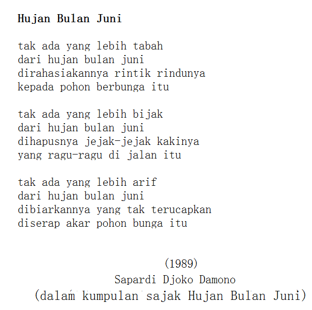 Detail Kumpulan Puisi Hujan Bulan Juni Nomer 23