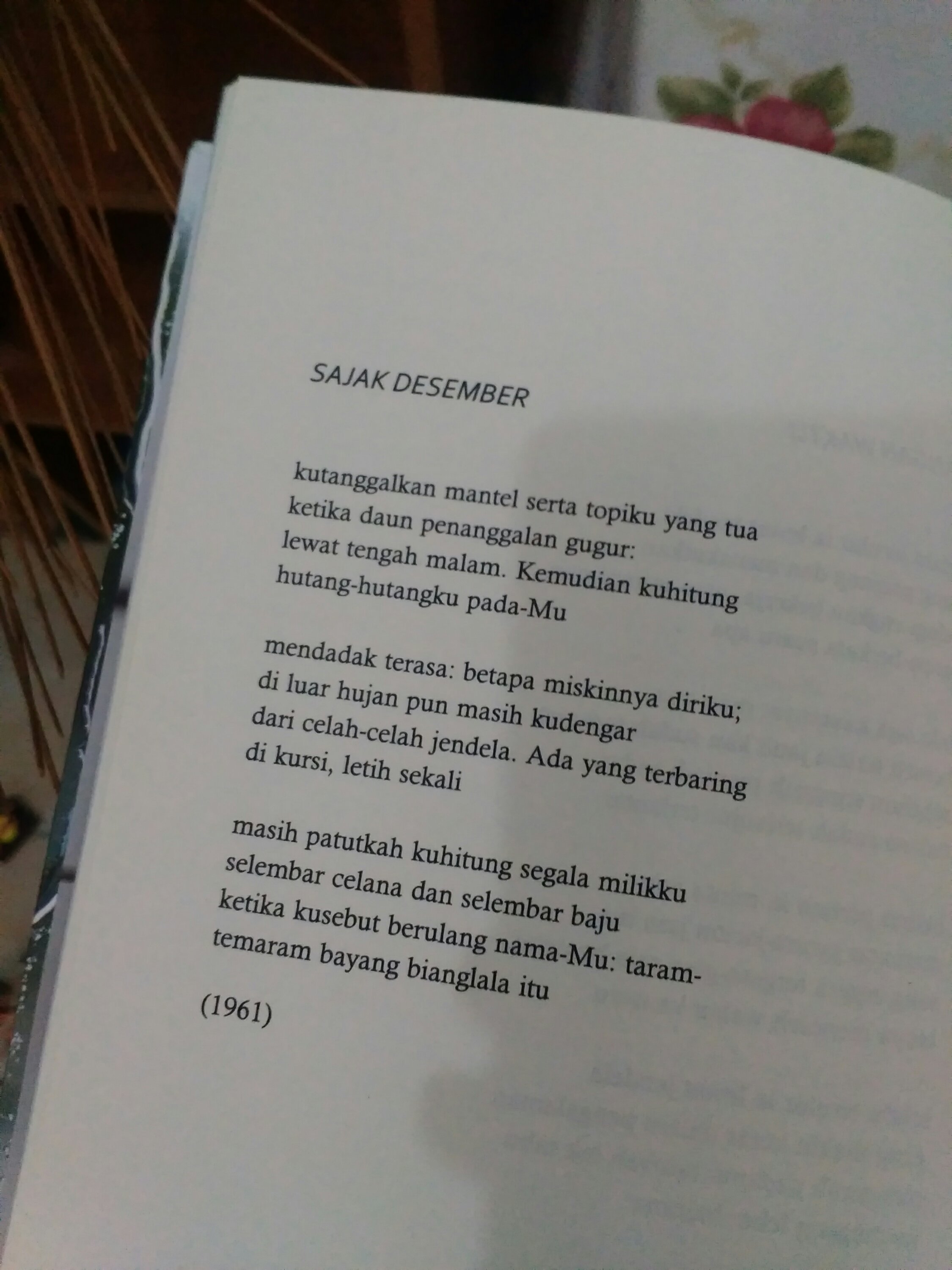 Detail Kumpulan Puisi Sapardi Nomer 20