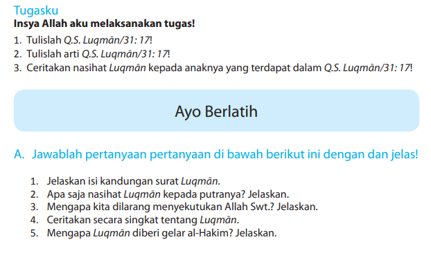 Detail Kunci Jawaban Buku Agama Kelas 5 Nomer 33