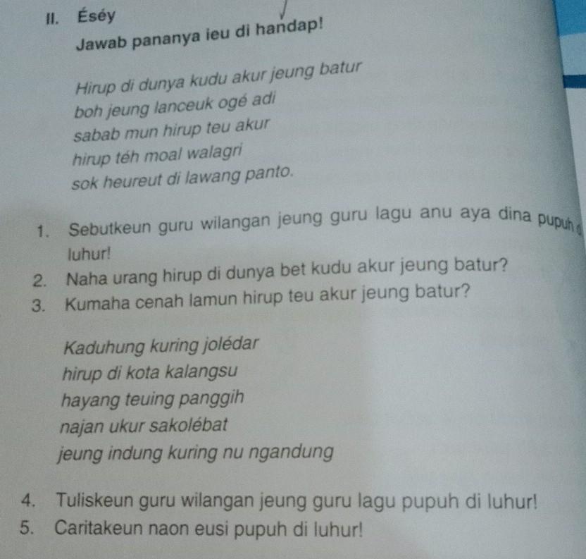 Detail Kunci Jawaban Buku Bahasa Sunda Kelas 5 Kurikulum 2013 Nomer 14