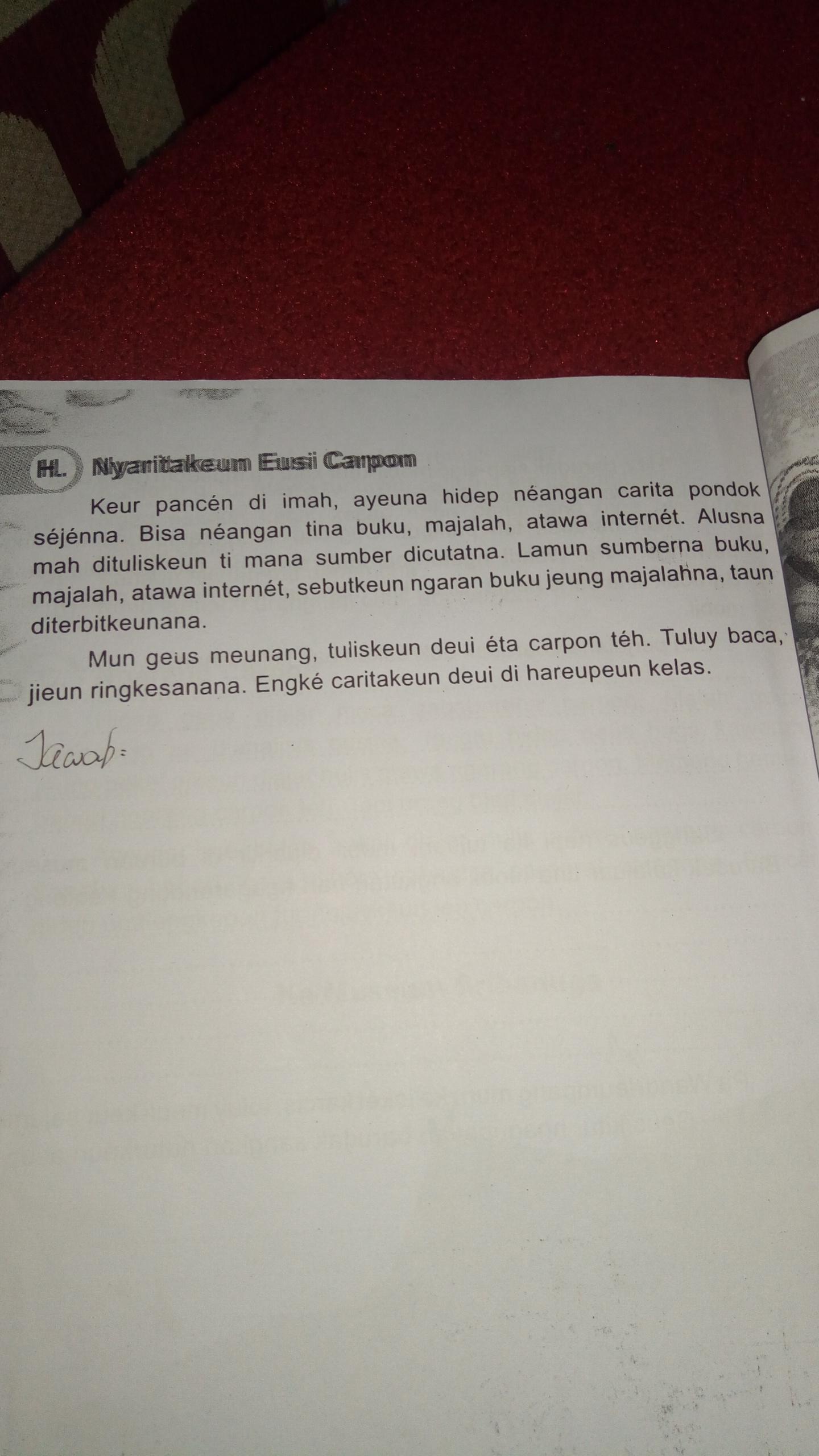 Detail Kunci Jawaban Buku Bahasa Sunda Kelas 5 Kurikulum 2013 Nomer 36