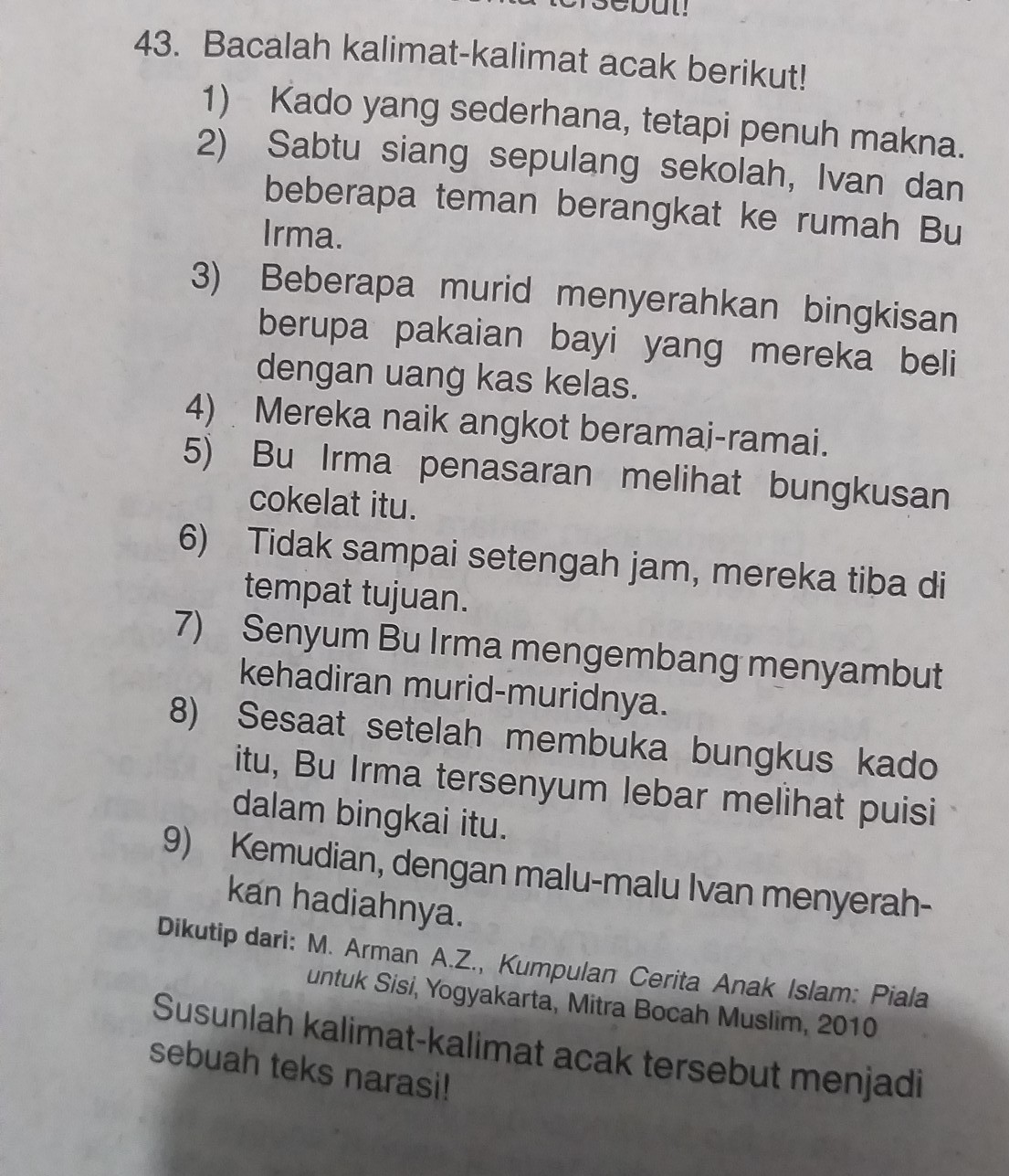 Detail Kunci Jawaban Buku Detik Detik Kelas 6 2020 Bahasa Indonesia Nomer 44