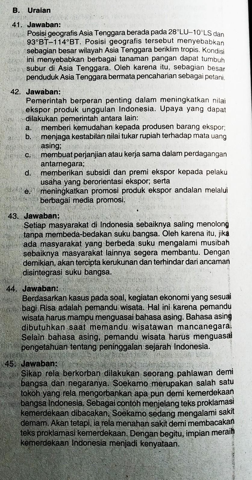 Detail Kunci Jawaban Buku Detik Detik Kelas 6 2020 Bahasa Indonesia Nomer 51