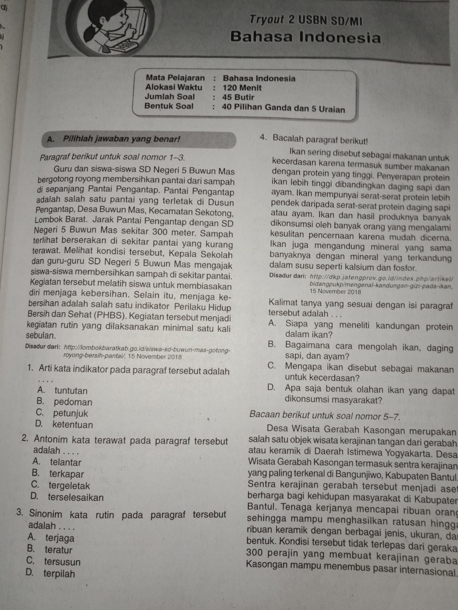 Detail Kunci Jawaban Buku Detik Detik Kelas 6 Nomer 4