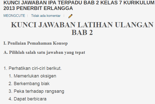Detail Kunci Jawaban Buku Ipa Terpadu Kelas 7 Penerbit Erlangga Nomer 15