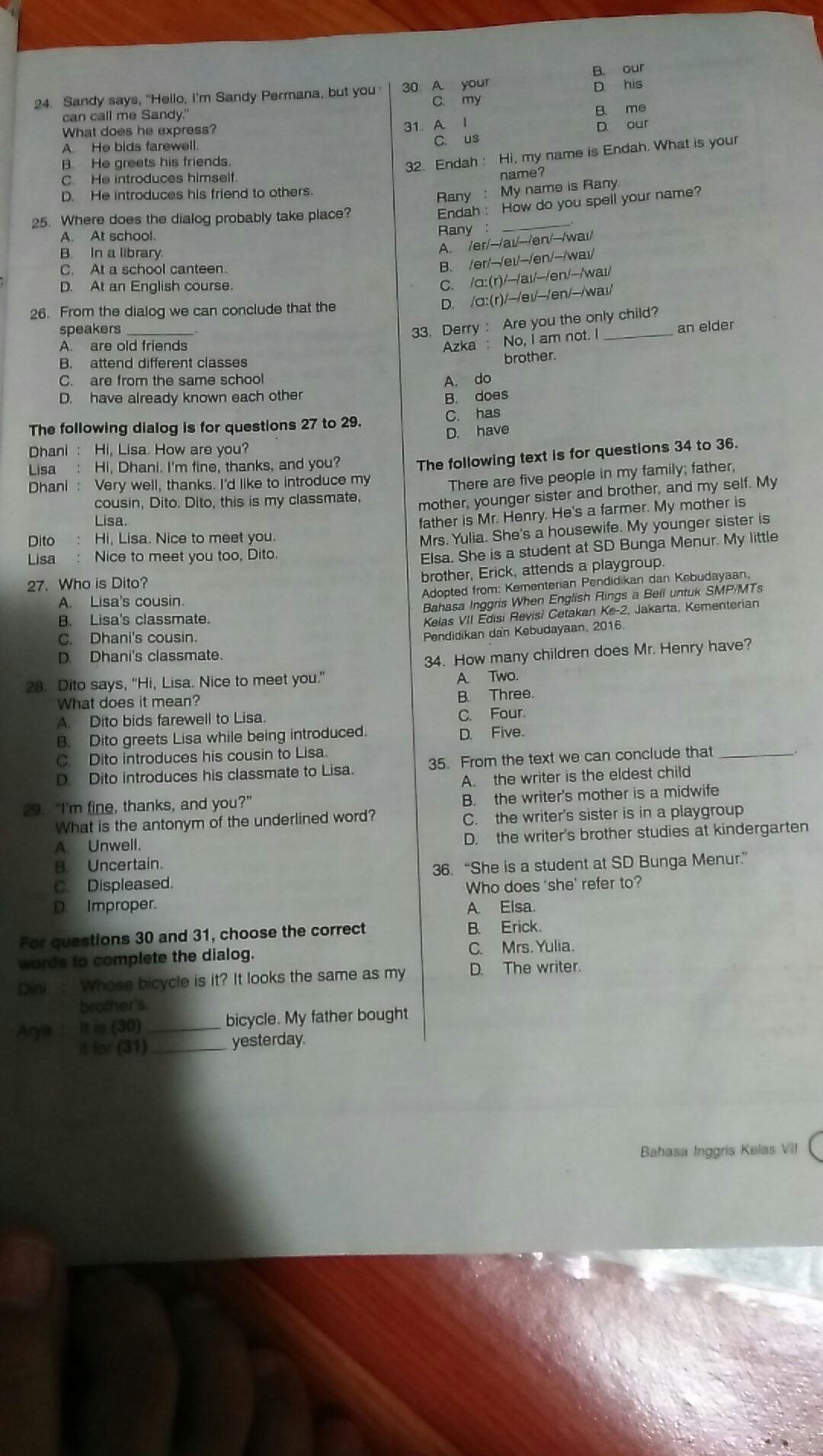 Detail Kunci Jawaban Buku Lks Bahasa Inggris Kelas 7 Kurikulum 2013 Nomer 22