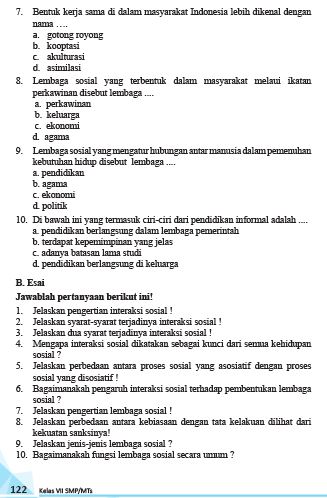 Detail Kunci Jawaban Buku Lks Ips Kelas 7 Kurikulum 2013 Nomer 40