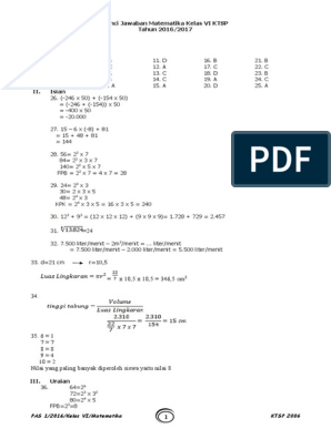 Detail Kunci Jawaban Buku Lks Matematika Kelas 6 Kurikulum 2013 Nomer 35