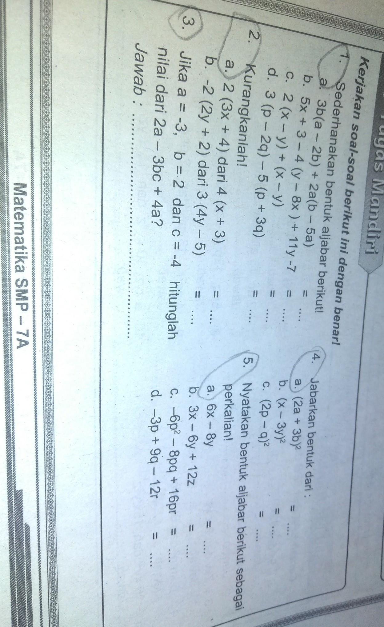 Detail Kunci Jawaban Buku Lks Matematika Kelas 7 Kurikulum 2013 Nomer 13