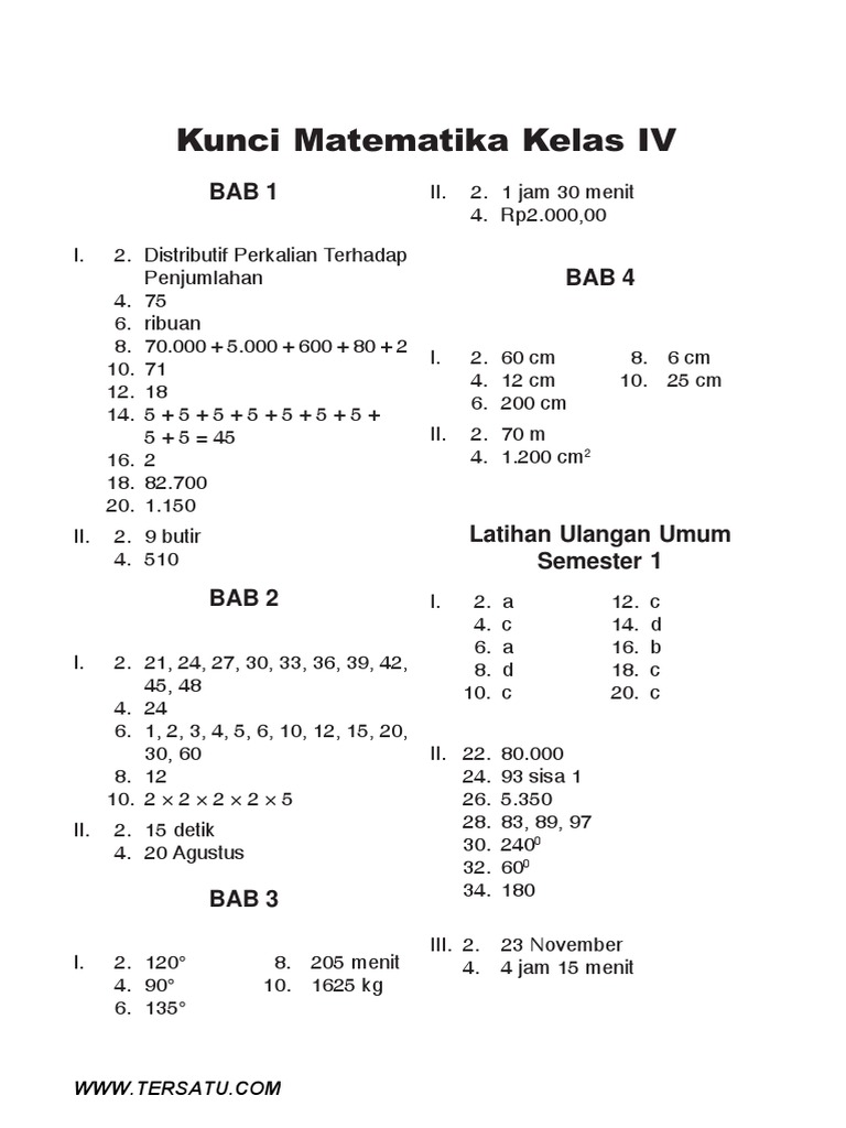 Detail Kunci Jawaban Buku Matematika Kelas 4 Kurikulum 2013 Nomer 9