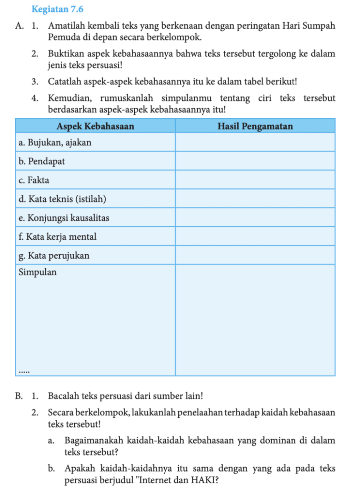 Detail Kunci Jawaban Buku Paket Bahasa Indonesia Nomer 22