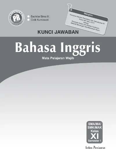 Detail Kunci Jawaban Buku Paket Bahasa Inggris Kelas 11 Semester 1 Nomer 17