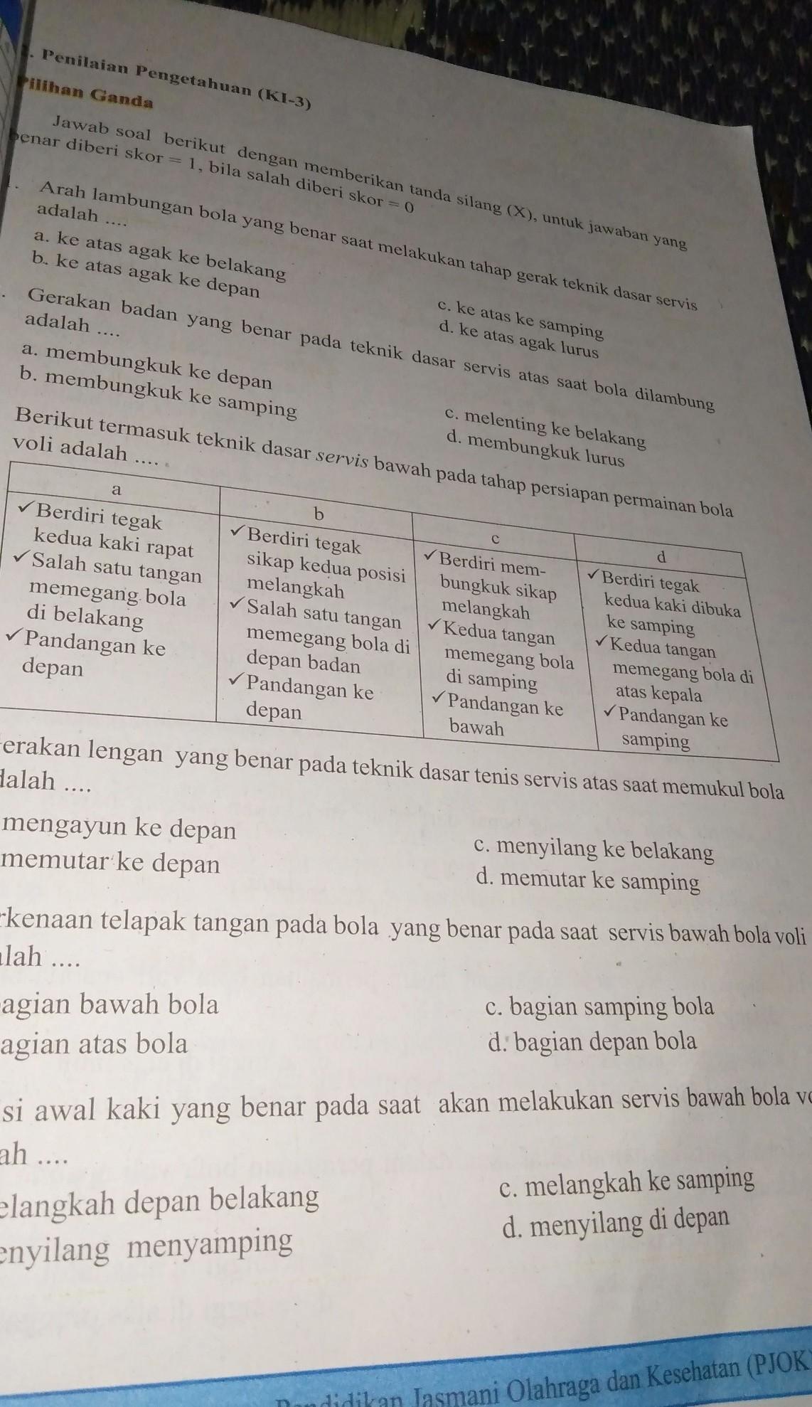 Detail Kunci Jawaban Buku Paket Penjaskes Kelas 8 Kurikulum 2013 Nomer 32