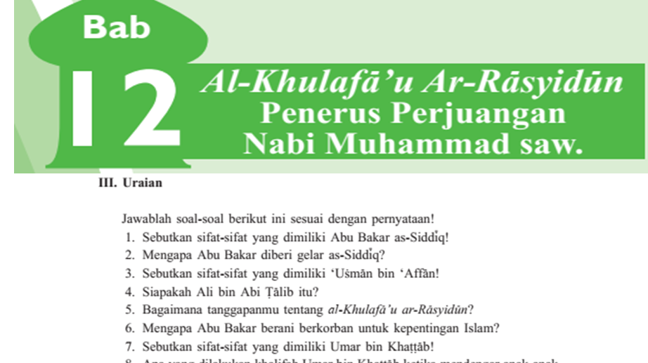 Detail Kunci Jawaban Buku Pendidikan Agama Islam Kelas 7 Nomer 18