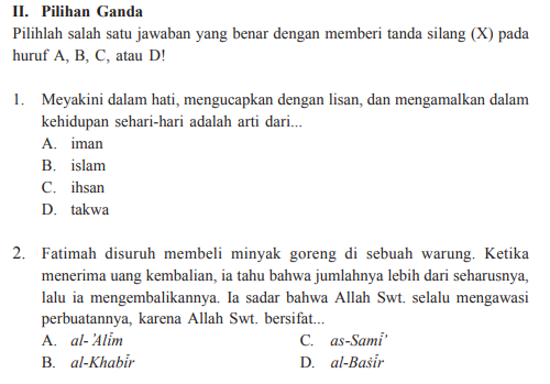 Detail Kunci Jawaban Buku Pendidikan Agama Islam Kelas 7 Nomer 22