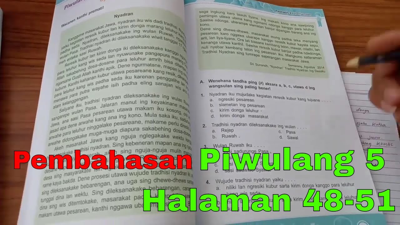 Detail Kunci Jawaban Buku Sinau Basa Jawa Kelas 5 Nomer 40