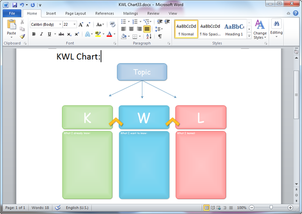 Detail Kwl Chart Template Word Nomer 6