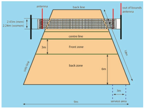 Detail Lapangan Voli Beserta Ukurannya Nomer 3