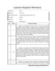 Detail Laporan Membaca Buku Fiksi Nomer 13