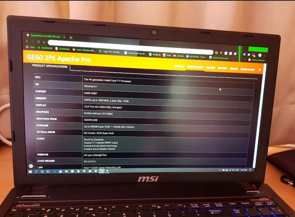 Detail Laptop Msi Ge60 2pe Apache Pro Nomer 46