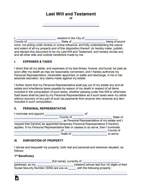 Detail Last Will And Testament Template Nomer 44