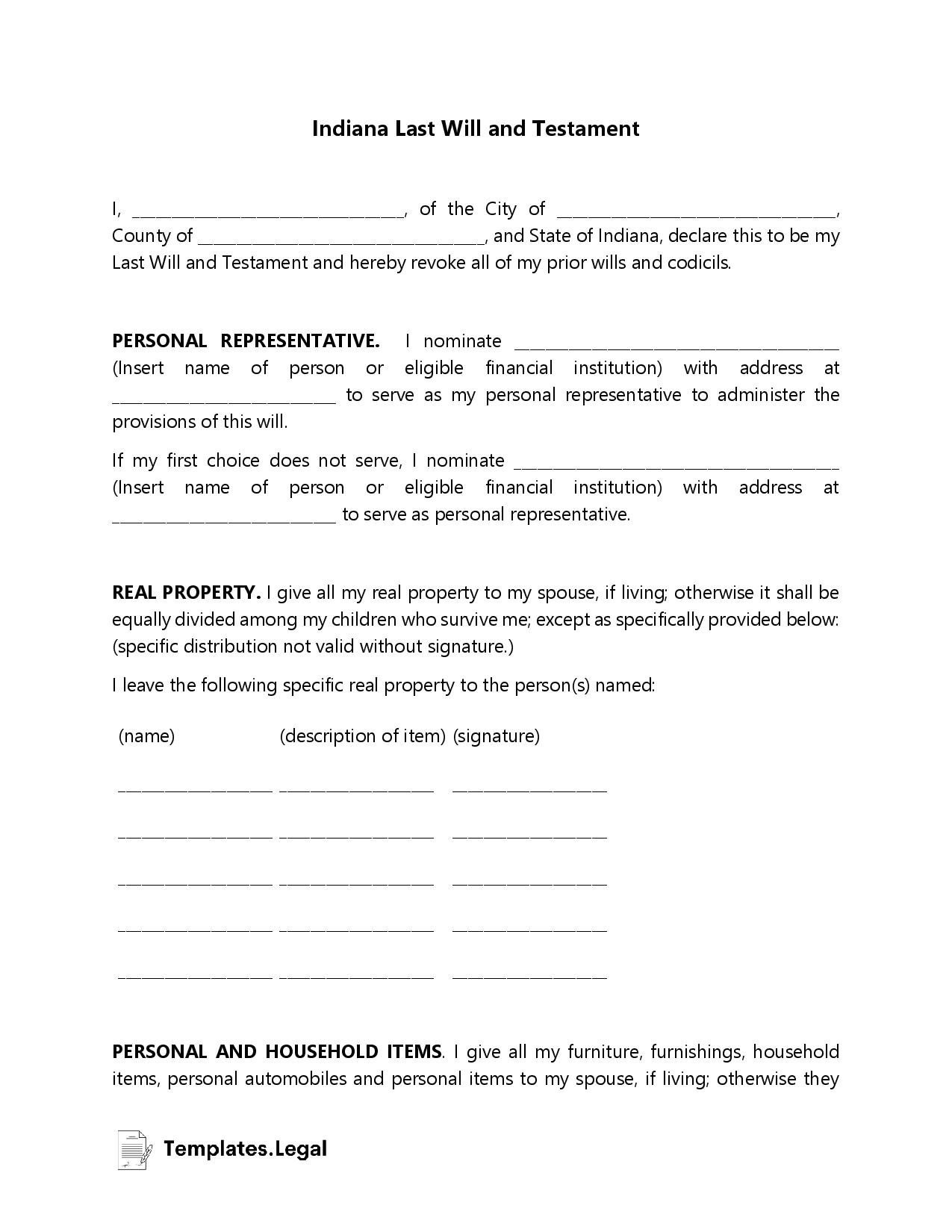 Detail Last Will And Testament Template Nomer 55