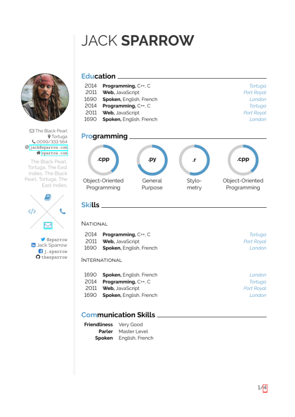 Detail Latex Cv Template Nomer 20