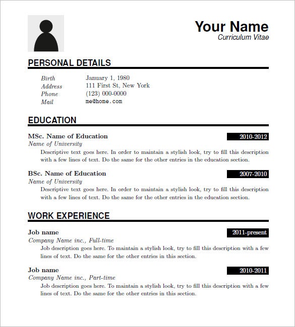Detail Latex Cv Template Nomer 21