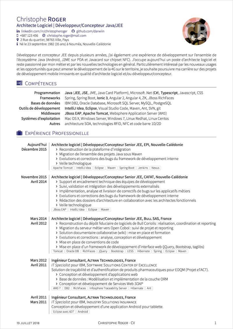 Detail Latex Cv Template Nomer 4