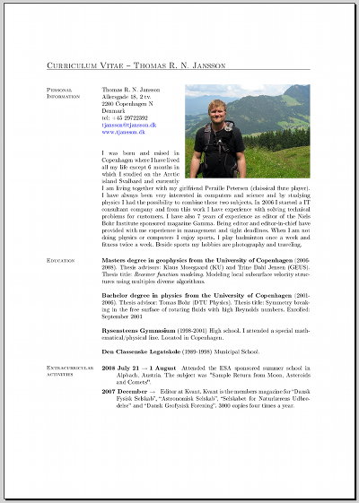 Detail Latex Cv Template Nomer 42