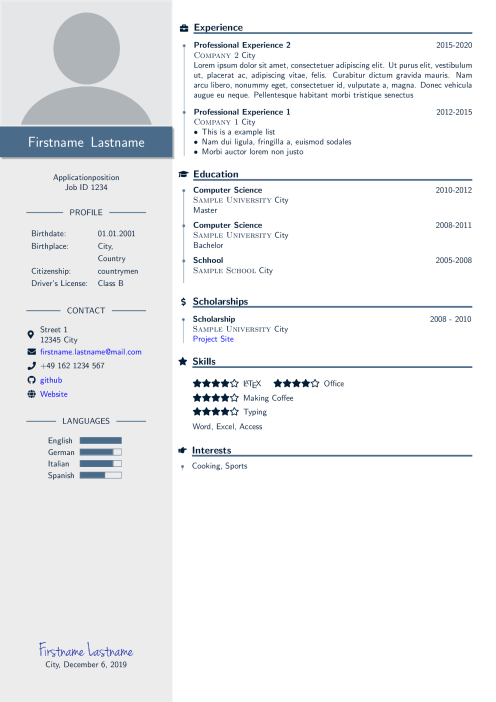 Detail Latex Cv Template Nomer 44